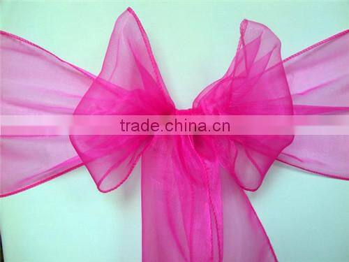 2014 Wedding Fashional Hot Sale Colorful Organza Chair Sash