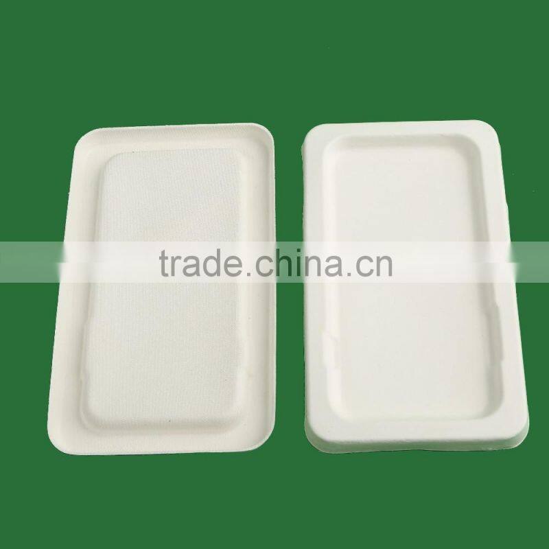 Earth-friendly compostable moulded pulp packaging tray,Wet pressing sugarcane pulp Molded packaging