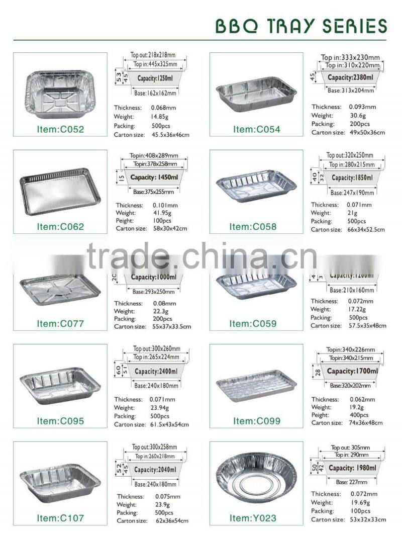 2160ml Aluminum Foil Trays /Aluminium Foil Container/BBQ food tray