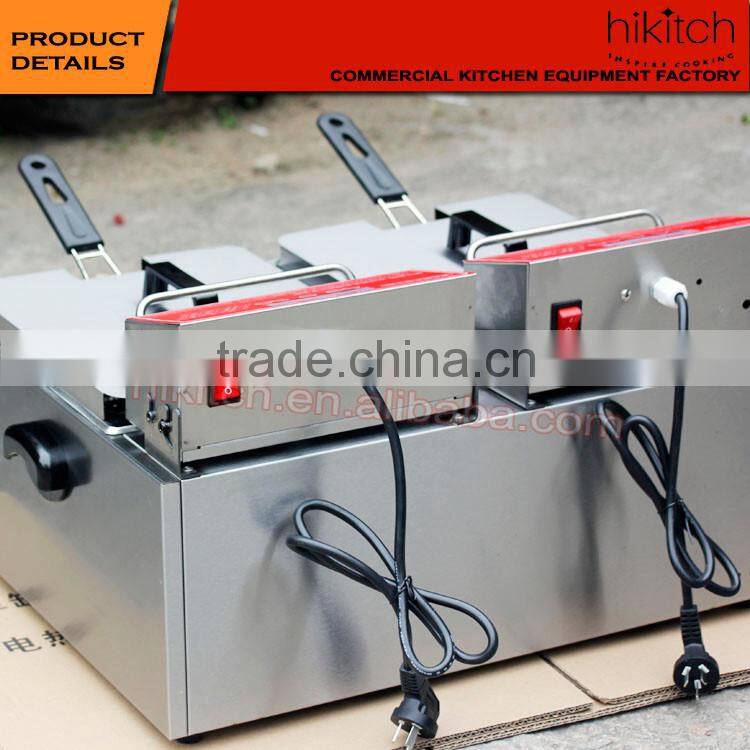 commercial kitchen equipment electric 2- Basket deep fryer in Guangzhou