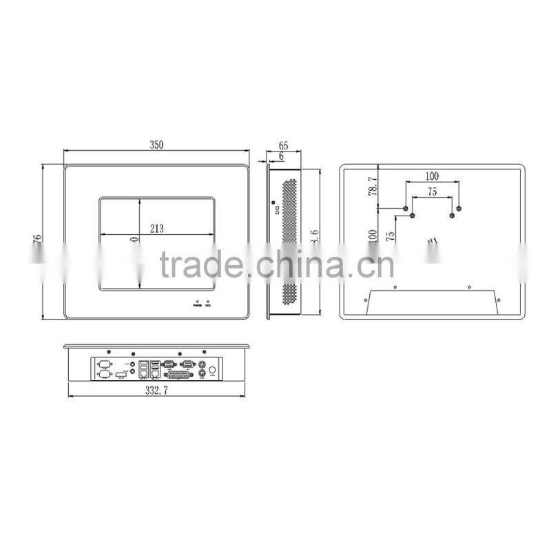 17 inch gray intel easy resistive touch sceen tablet pc/industrial panel pc with 2G RAM 500G HDD