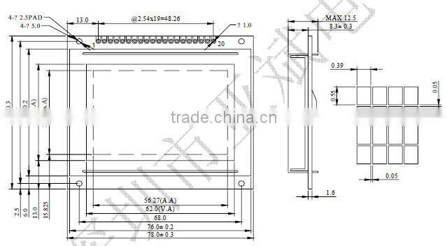 STN 12864 Graphic LCD Display with Backlight NO:YB12864L