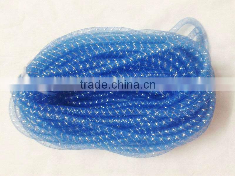 HOT SALE! 16mm Purple Nylon Mesh Tube Woven Ribbon for Valentines Present Wrapping Decorations