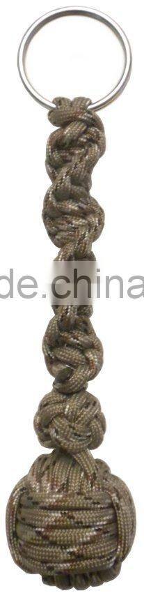 army green ladder weave paracord keychain, paracord keyring