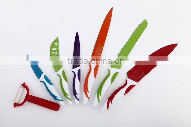 Stainless steel Knife set with Paper Box coloured kitchen tools chopping vegetable