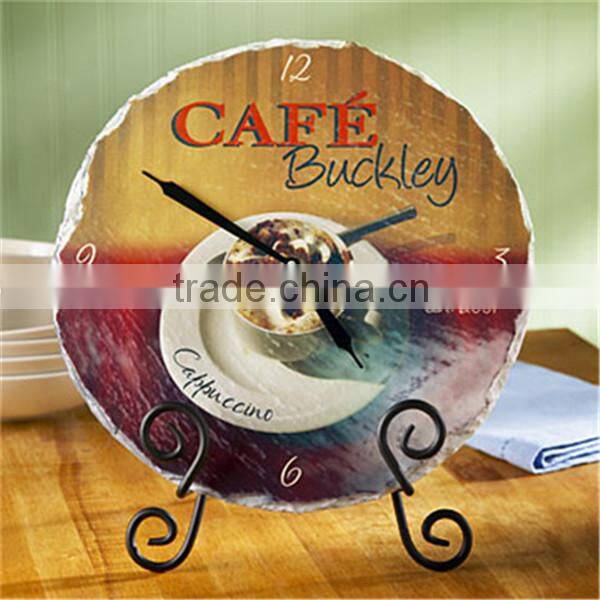 2014 slate wall lock quartz clock slate art clock home decorating clock wall clock