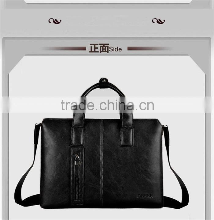 Luxury leather business laptop bag briefcase for man documents handbag