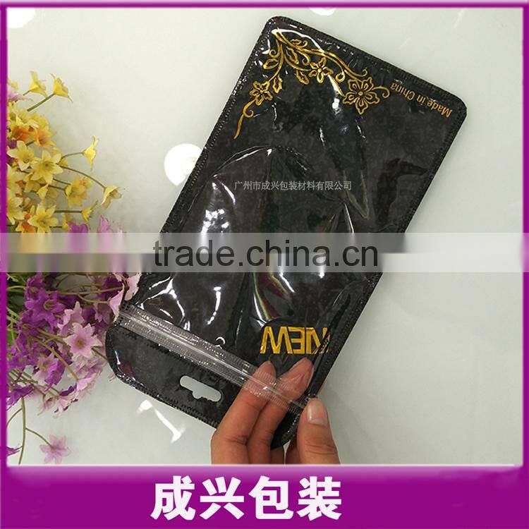 black zipper bag with printing/common design for iphone6 plus case/samsung NOTE5 phone case poly bag