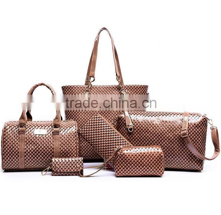 Chinese Supplier Alibaba Wholesale 6pcs In a Set Ladies Handbags At Low Price