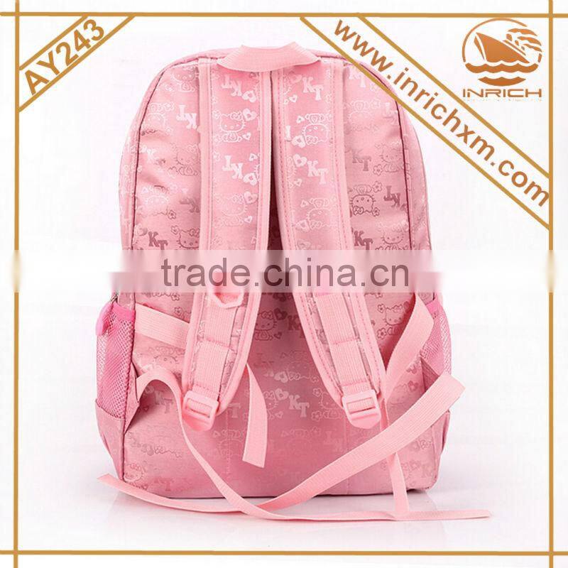 2016 cute hello kitty school backpack, trendy kids girls backpack