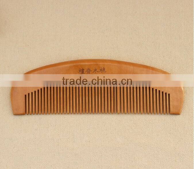 Handmade Sandalwood logo Pocket Comb Beard and Mustache Comb Hair Brush stock comb wholesale