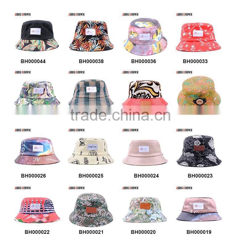 customize printed women summer beach bucket hat