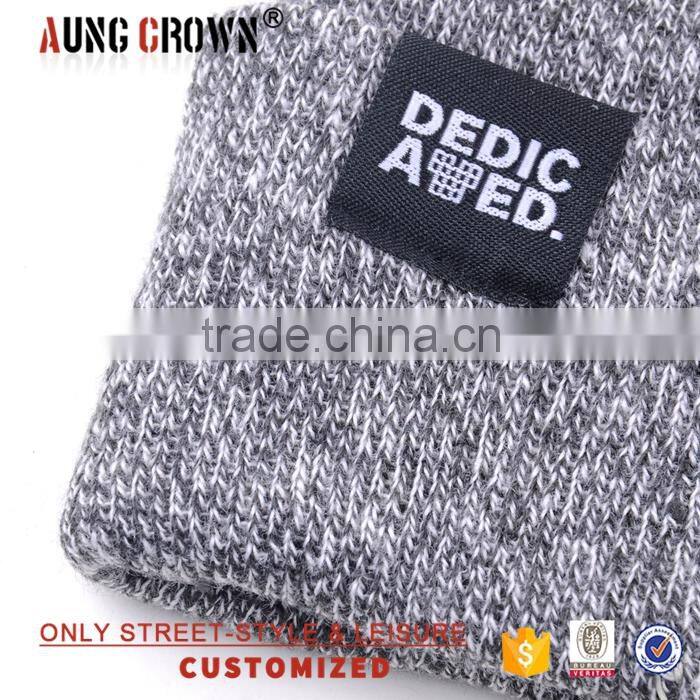 Women Men Gray Fitted Beanie Cap Hat