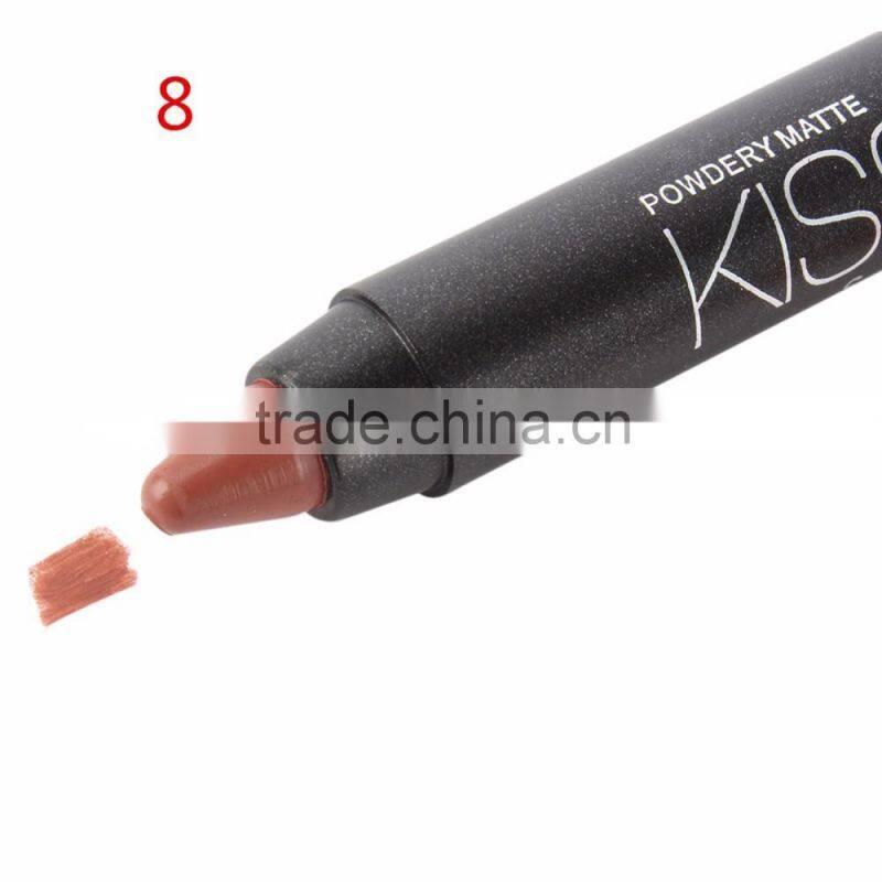 Menow kiss proof 19colors matte waterproof matte lipstick matte lipliner