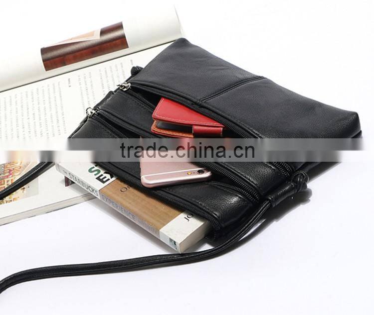 designer korean bag in PU ,double zipper pocket in front