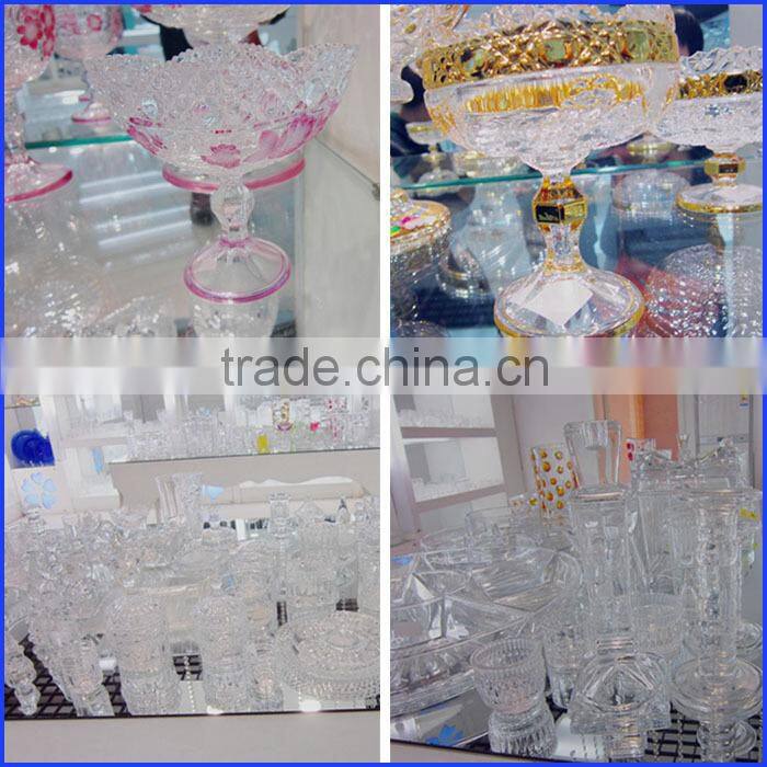 Machine Pressed Eiffel Tower Design Glass Crystal Jars For Candy