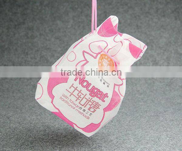 new design black leather drawstring bag