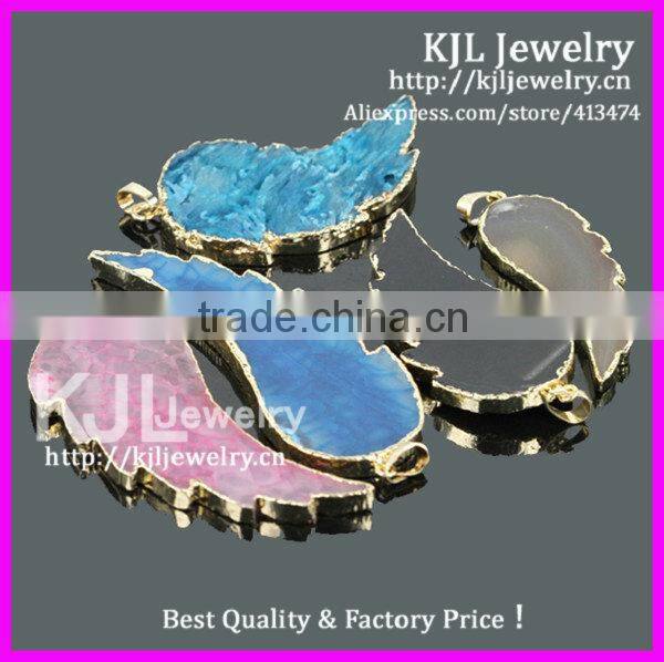 GZKJL-CT0231Jewelry druzy pendants, Natural Angel wing necklace pendant