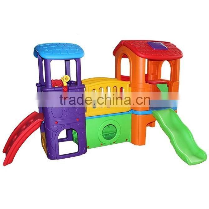LLDPE Plastic Type and Plastic Frame Material Kids Plastic Playhouse with Slide
