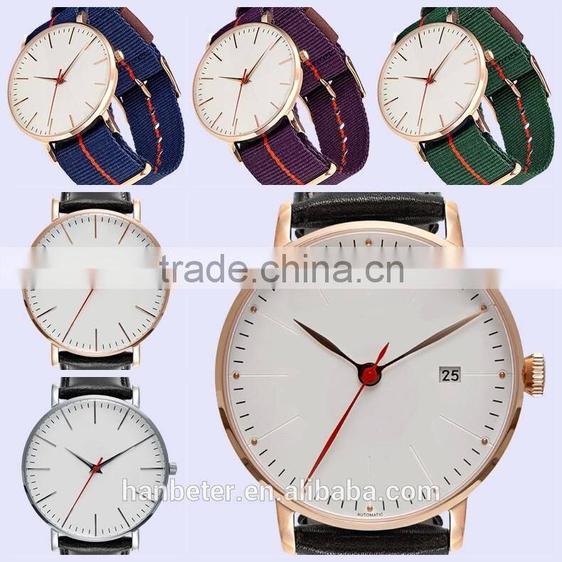 Classic uniform wares minimalist leather watches mens leather watch with japanese movement