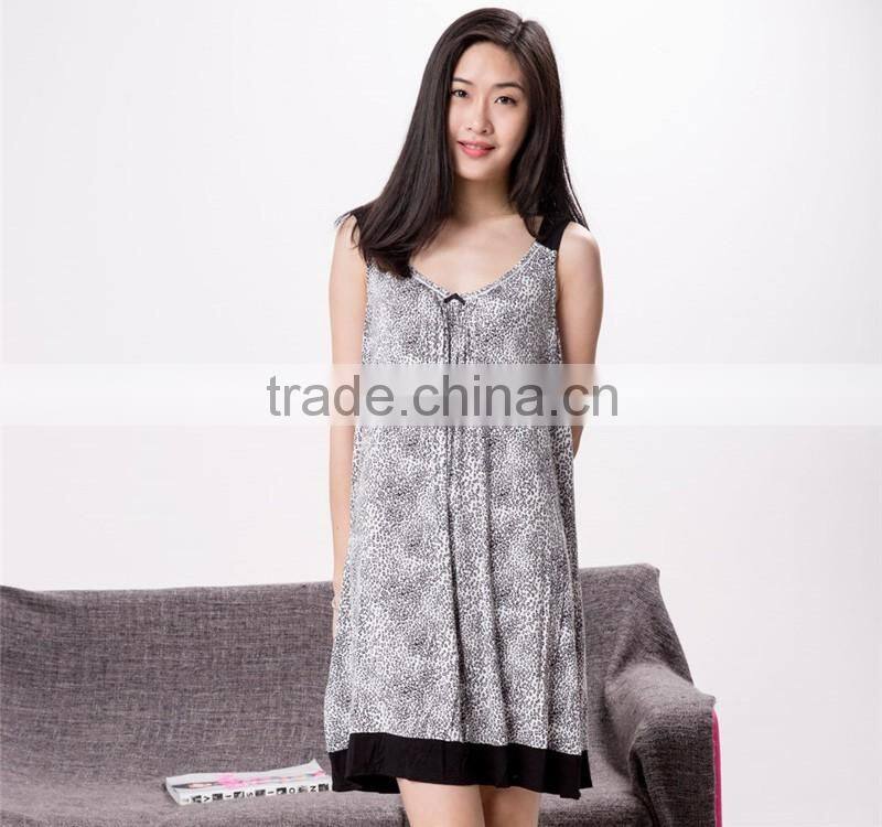 cotton knit transparent sexy night dress for woman oem factory