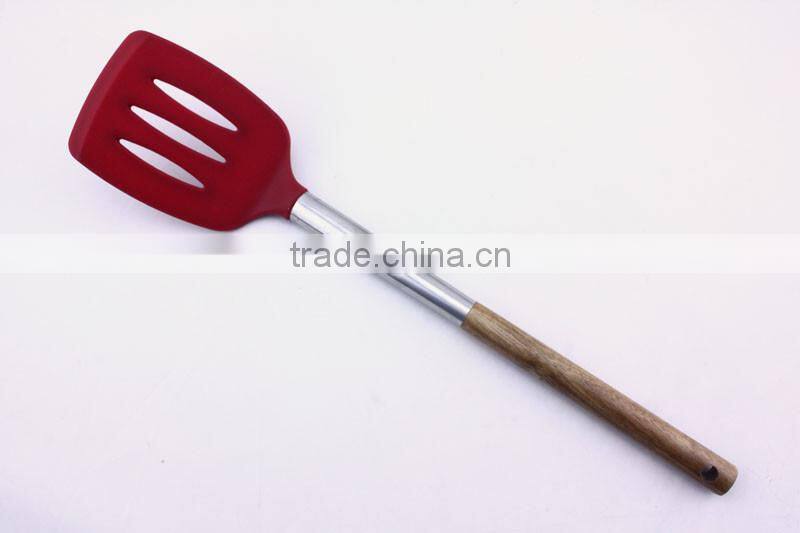 Premium Silicone Kitchen Utensil Food Grade With Wood Handle