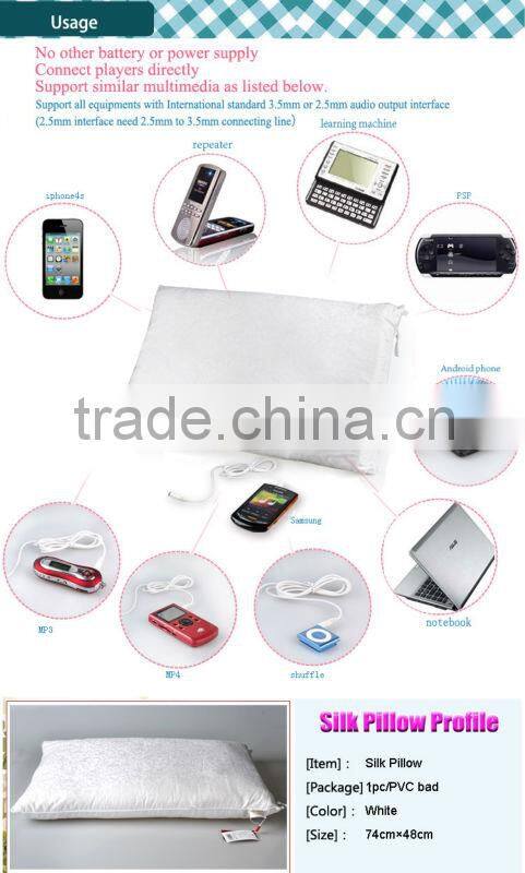 CE SGS ROHS!sound speaker Silk sounding pillow/speaker pillow for iphone & ipad