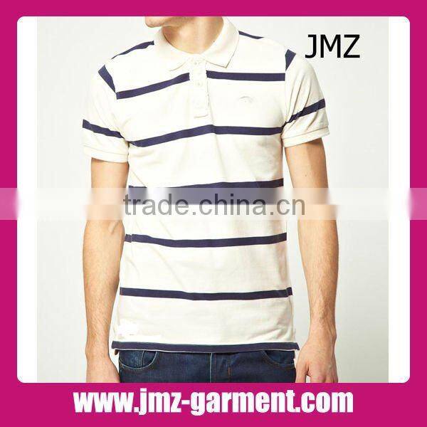 Polyester cotton mens polo shirt collar design