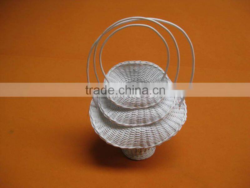handmade natural willow wedding flower white wicker basket