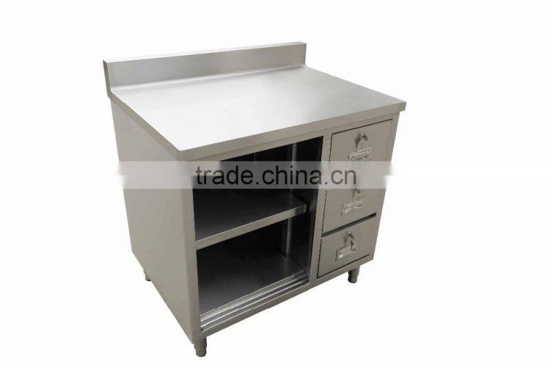 NSF Approval Stainless Steel Kitchen Cabinet with Three Drawers/ Commercial Cabinet