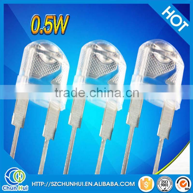 0.5w white 8mm strawhat led