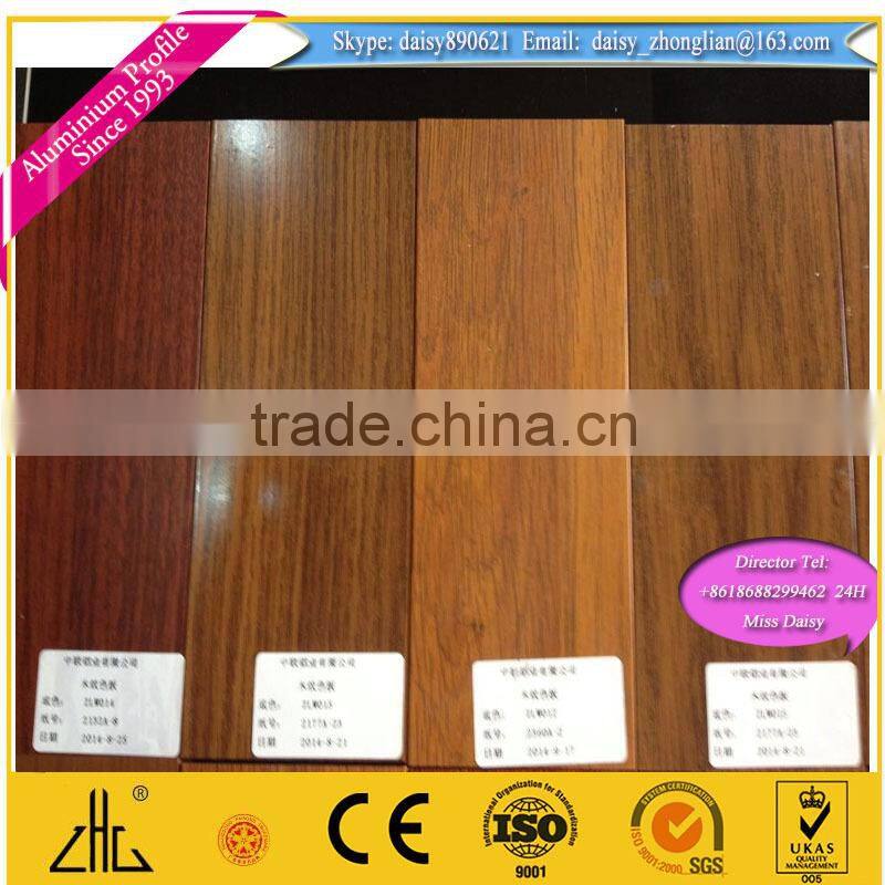 New ! Wood finished aluminum extrusion profiles,aluminum window frames price , aluminium wood profile windows