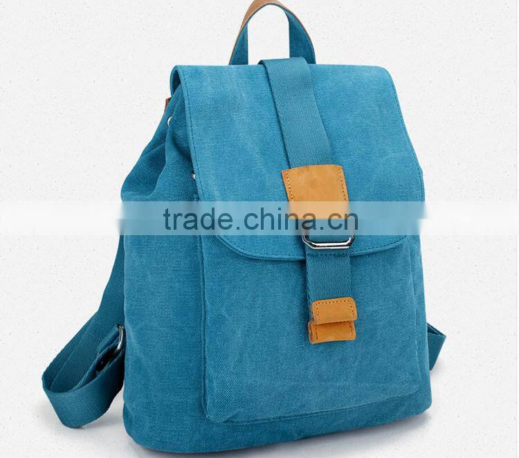 Casual lady canvas backpack bag women