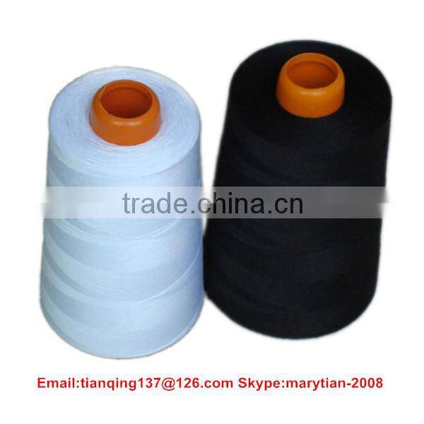 100% spun polyester yarn for sewing thread 40s/3 dyed plastic tube