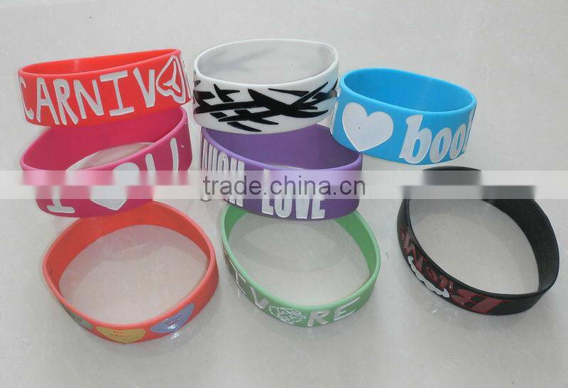 Mix color silicone wristband / mix color bracelets / rubber silicone wrist band