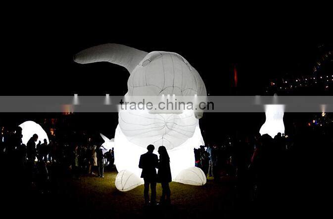 Giant Inflatable Rabbit Inflatable LED Floodlight Bunny for Advertising Decoration