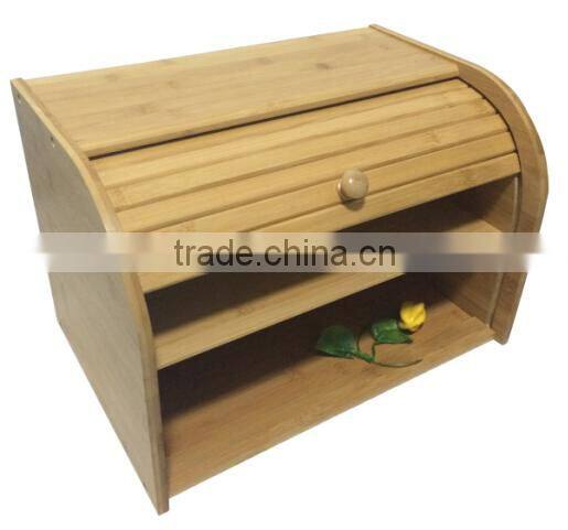 Totally bamboo durable and double large bread box for food storage