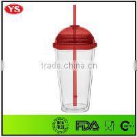 12oz bpa free plastic drinking juice bottle with straw