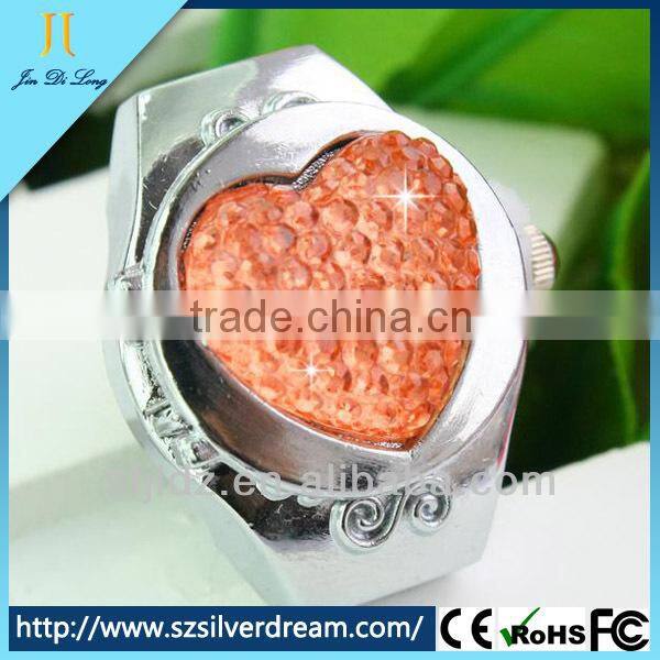 2014 China Made Crystal Diamond New Design Ladies Finger Ring Watch