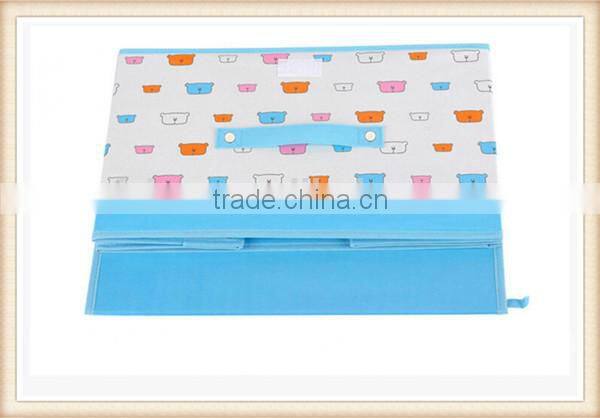 Factory price PE coating non-woven storage box with handle