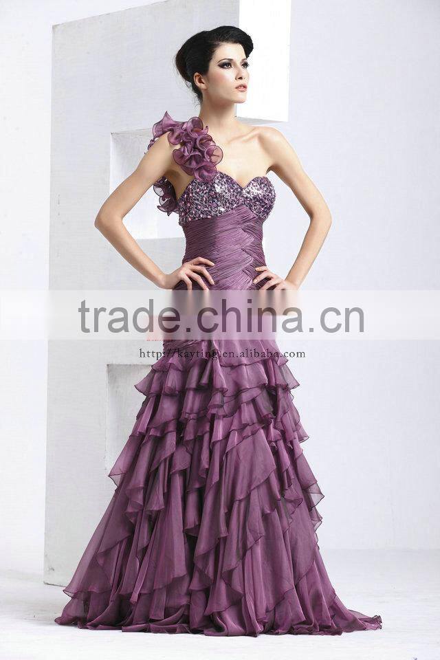 Fashion new style sexy dress designer names long dresses purple lace party dress