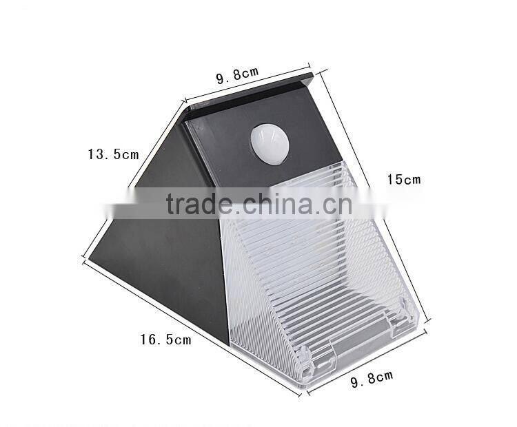 12 led triangle shell 240lm high brightness IP65 PIR sensor solar led wall light