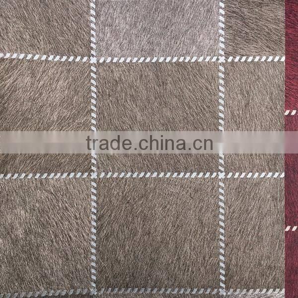 hand sewing leather effect vinyl wallpaper