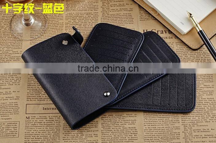 Best quality cow hide leather practical pocket credit card case holder