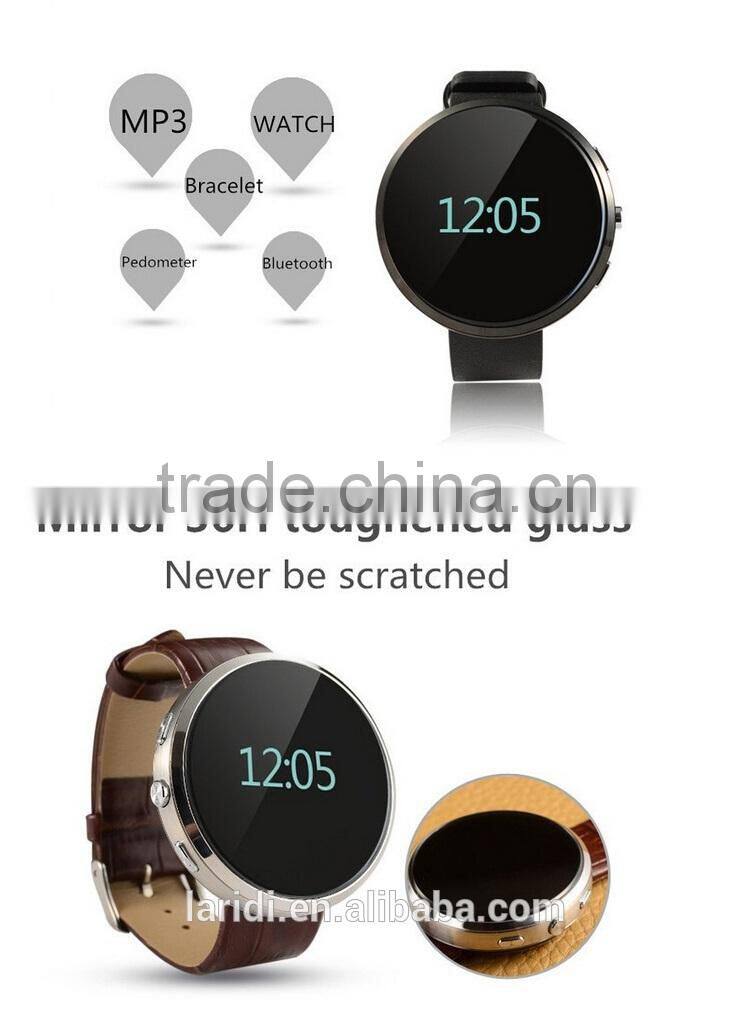2015 New arrived bluetooth and leather smartwatch D360 smart watch for mobile phone with ios and android