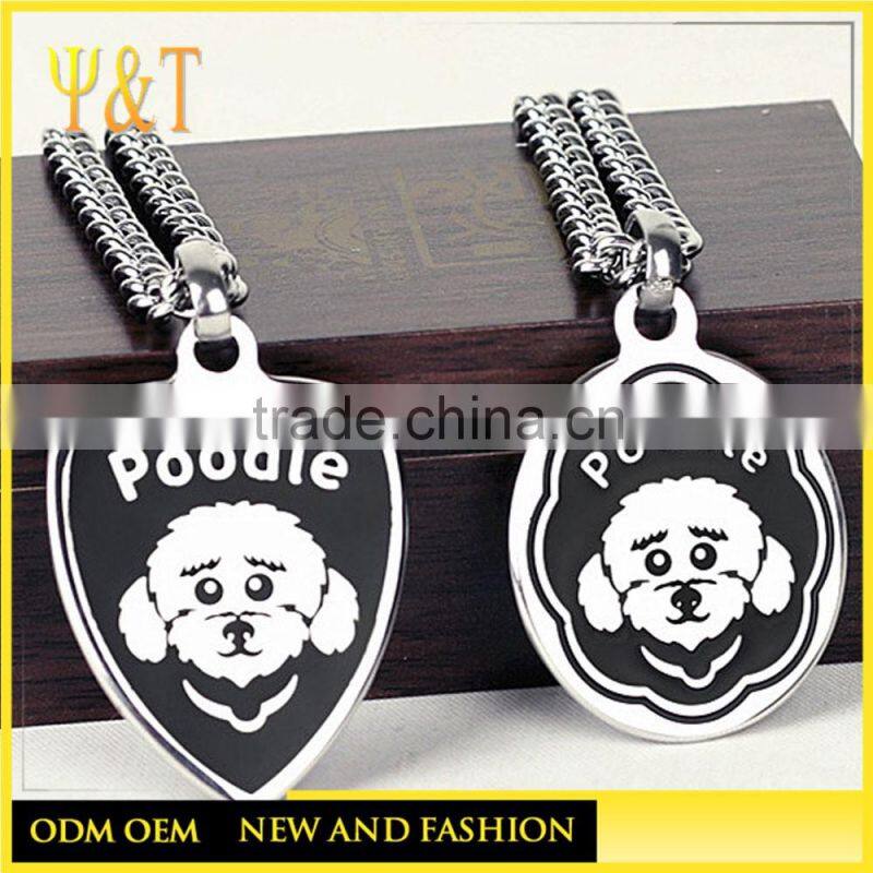 Cusotm design stainless steel jewelry couple blank dog tag pendant necklace wholesale