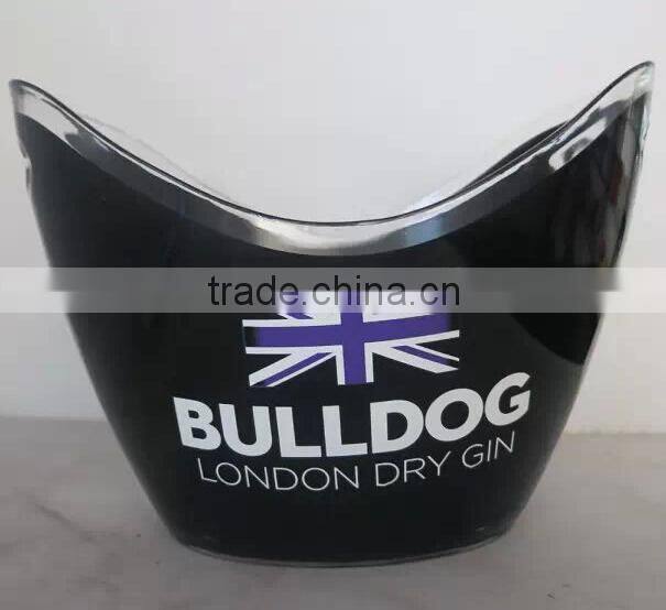 Double layer plastic acrylic ice bucket for promotion