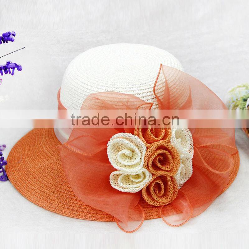 women sinamay party hats with flowers