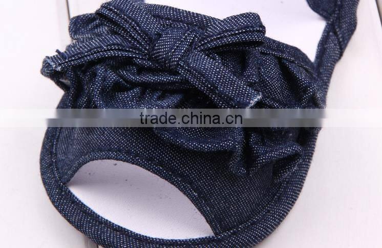 The New Summer Denim Bow Baby Toddler Sandals