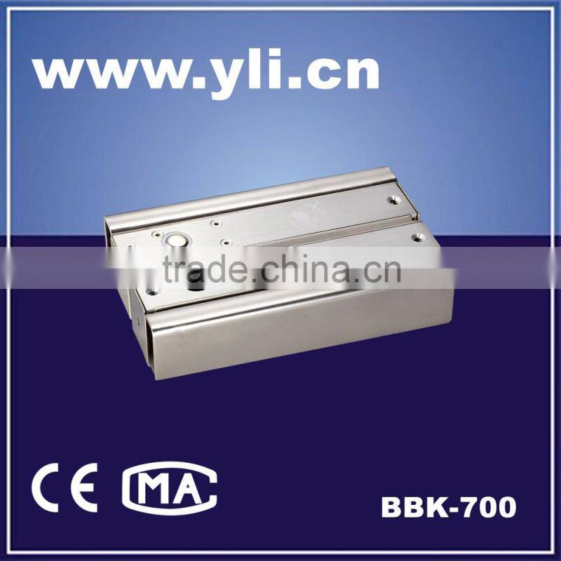 Electric lock bracket for fully frameless glass door